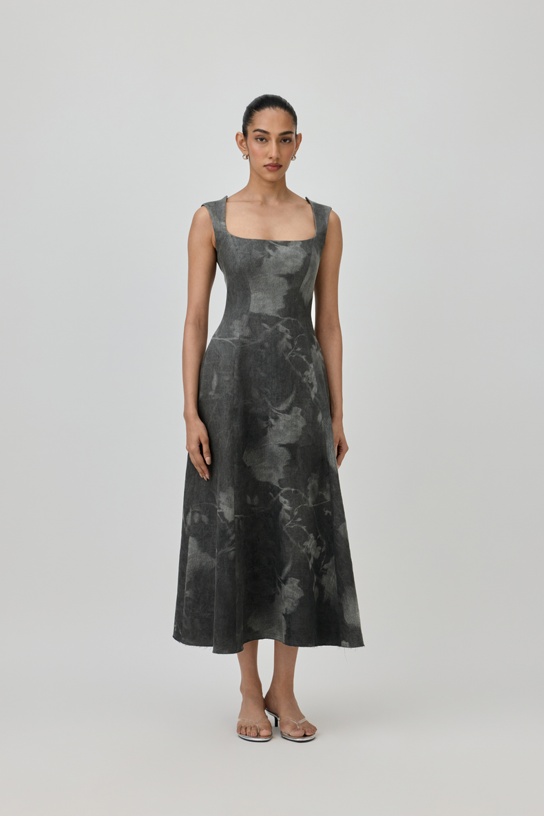 GULNAR DENIM MAXI DRESS