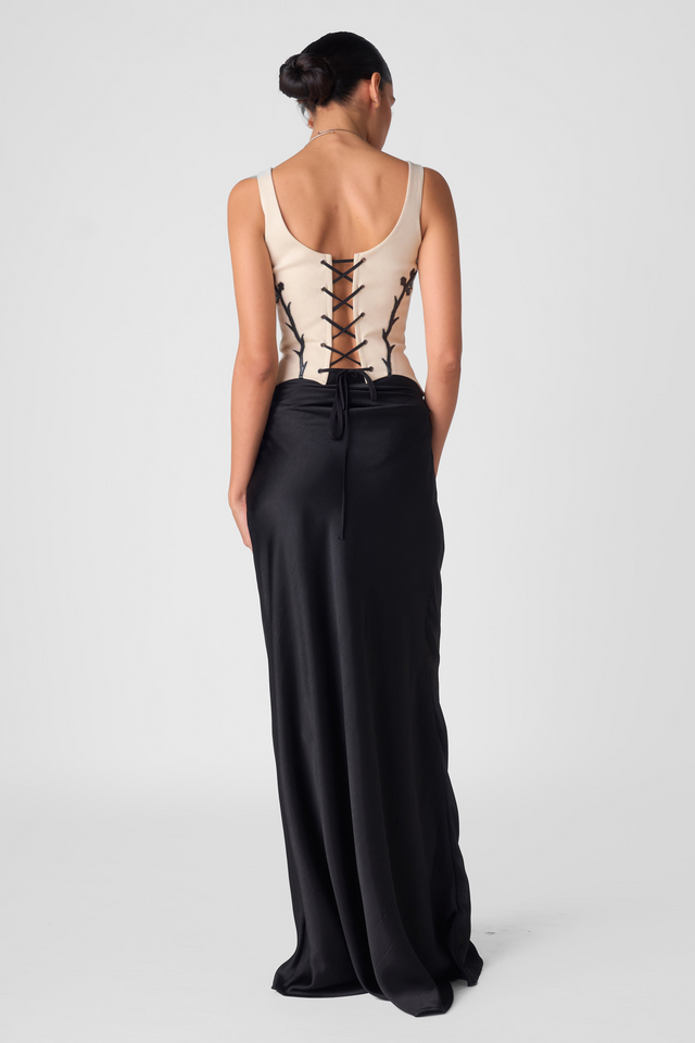 DRAPED SATIN SKIRT
