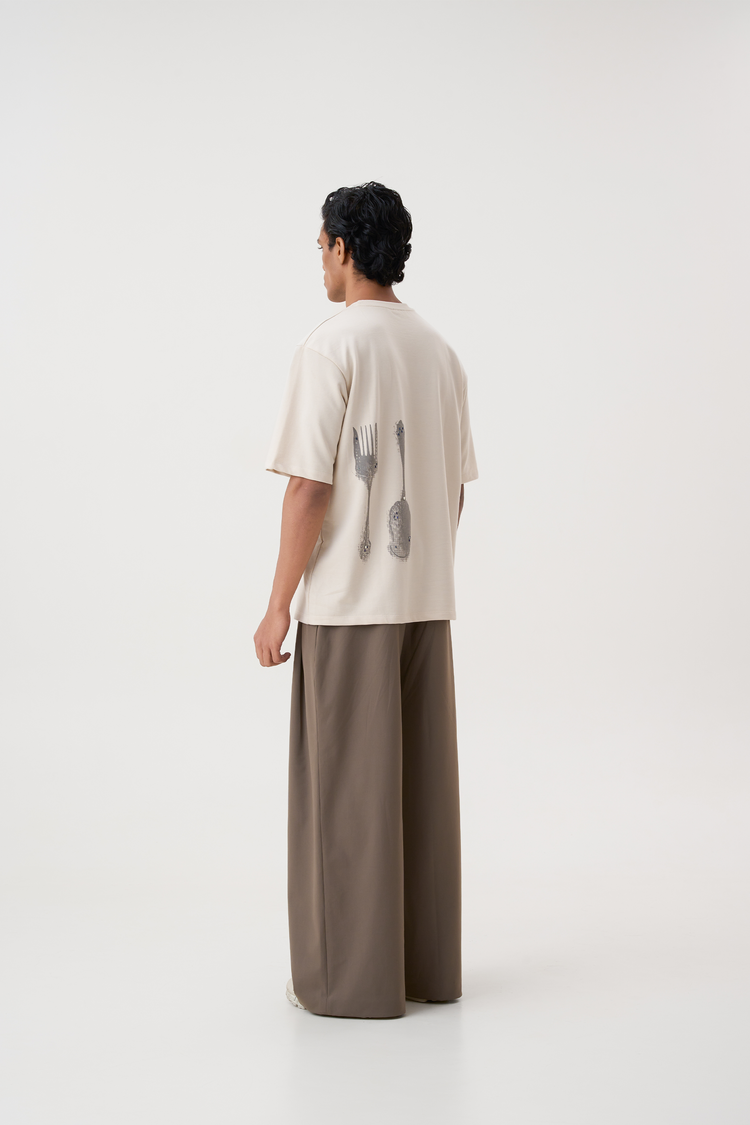 CUTLERY BEADED T-SHIRT
