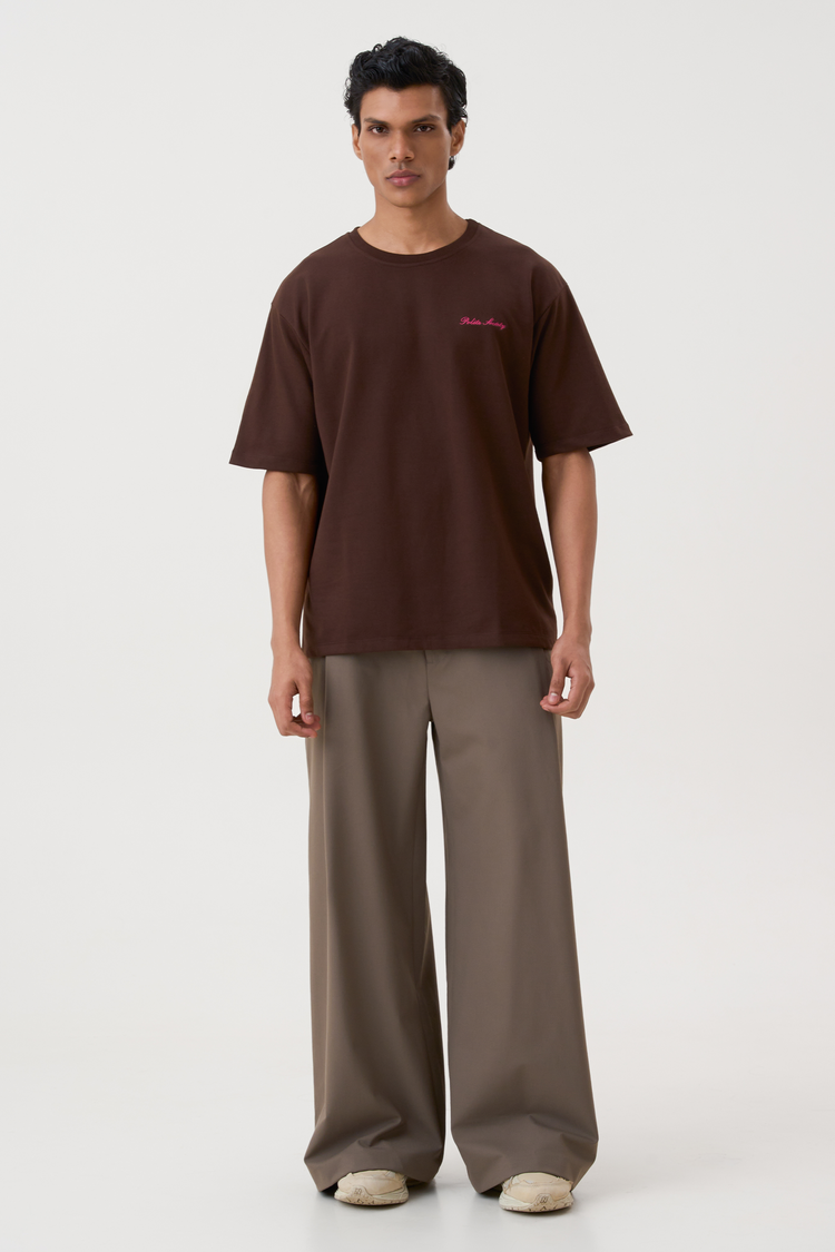 PLEATED WIDE LEG TROUSERS