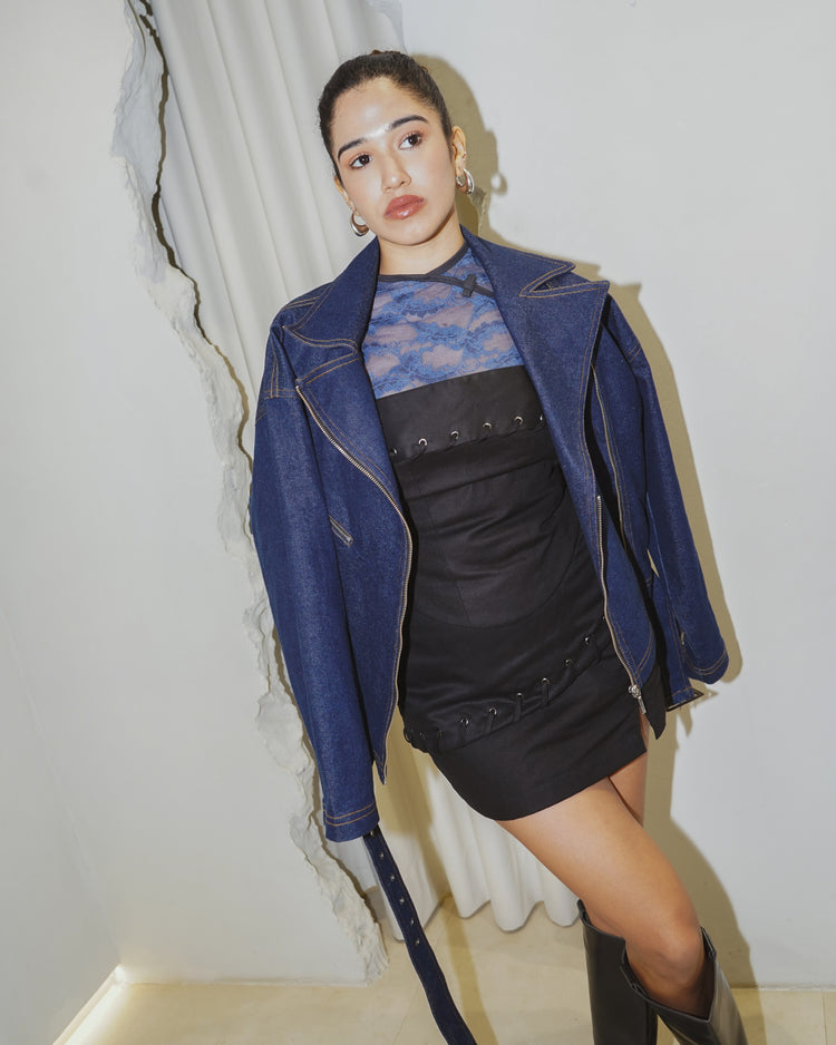 CORA CORSET TOP - BLACK