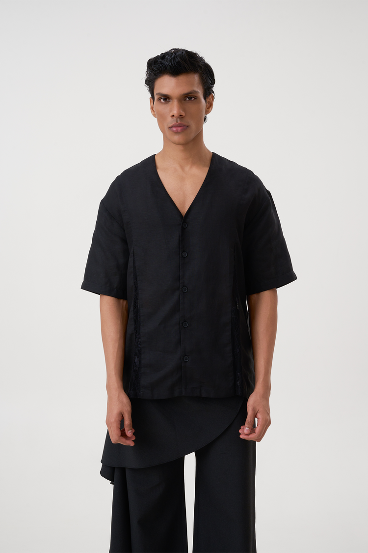 LACE DETAIL UNISEX SHIRT