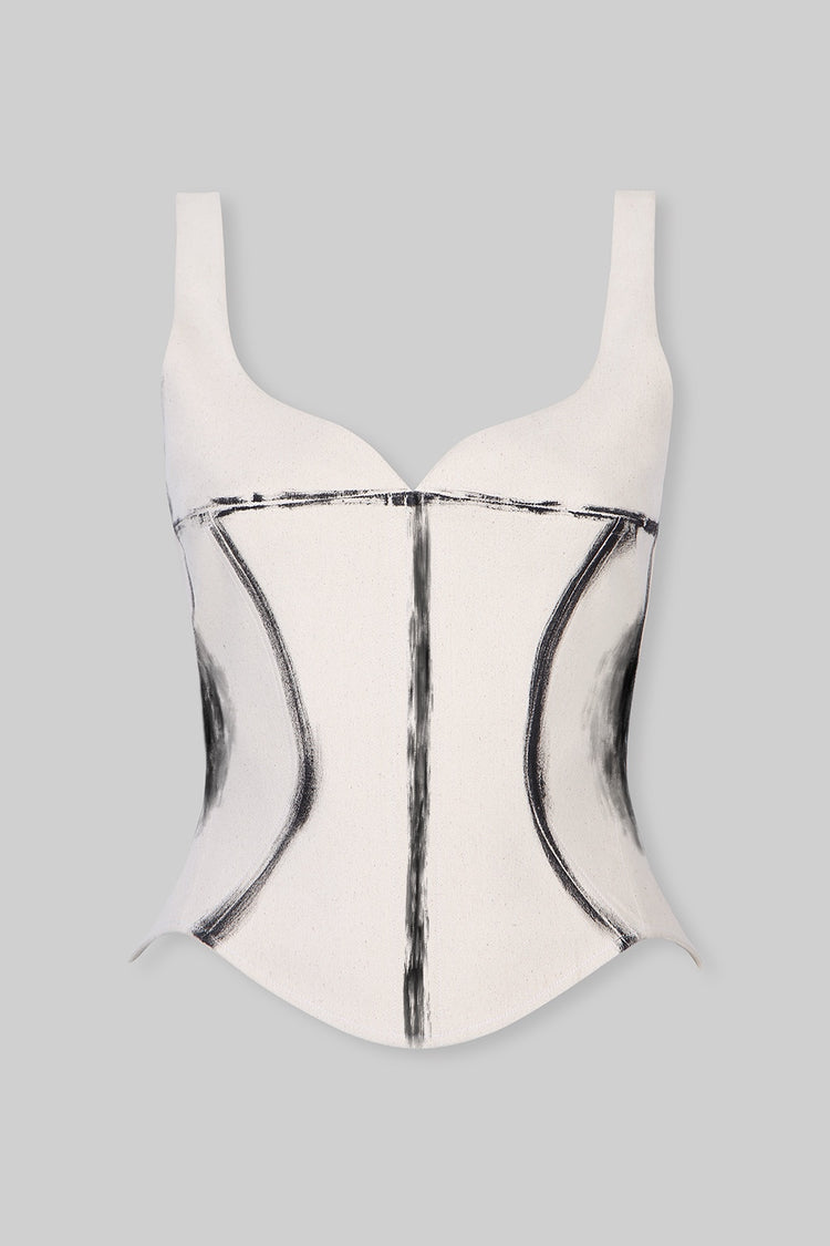 GREASY DENIM CORSET