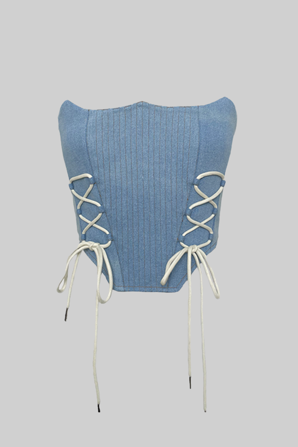 IMPOLITE CORSET LIGHT DENIM - Polite Society