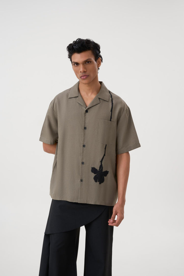 HAND APPLIQUE BOWLING SHIRT