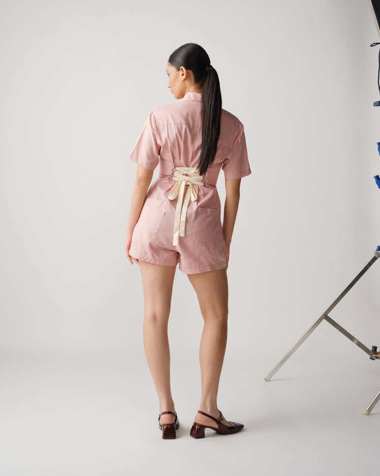 MEXI CORSET PLAYSUIT - PINK