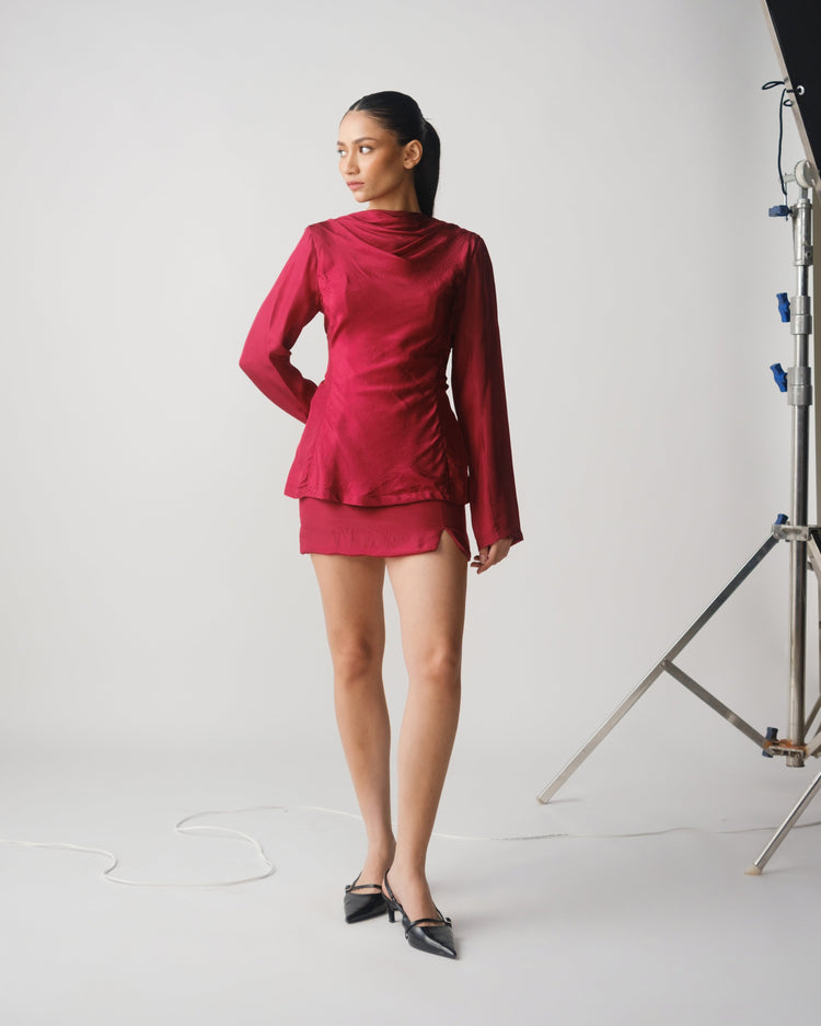 SARANYA MINI SKIRT - BERRY