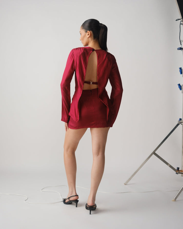 SARANYA MINI SKIRT - BERRY