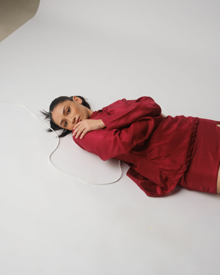 SARANYA COWL TOP - BERRY