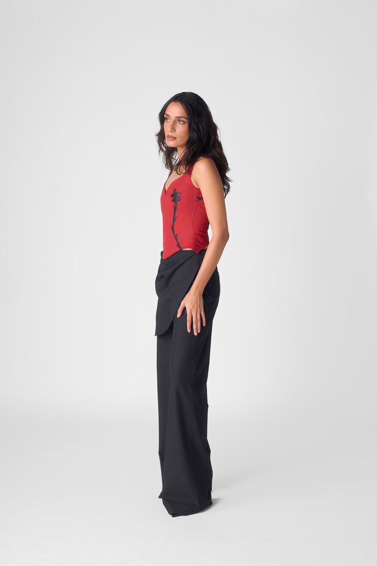 HERA APPLIQUE CORSET - RED