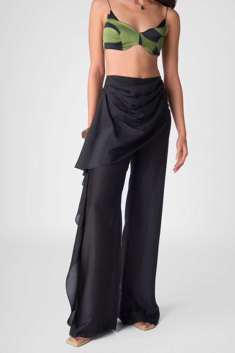 DRAPED SHEER PANTS