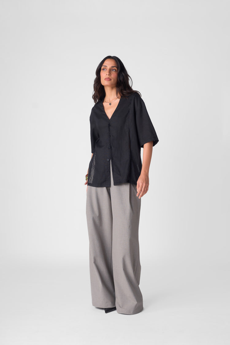 LACE DETAIL UNISEX SHIRT