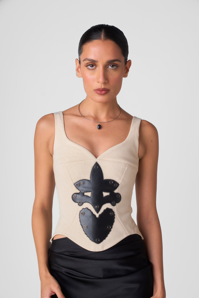 HERA APPLIQUE CORSET - ECRU