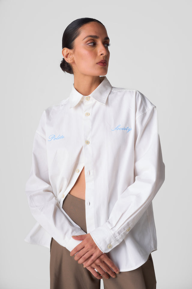 COTTON TWILL BOXY SHIRT