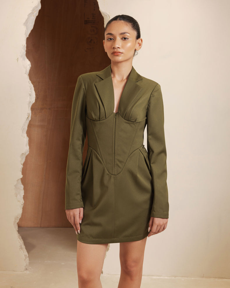 JAWDROP DRESS - OLIVE GREEN