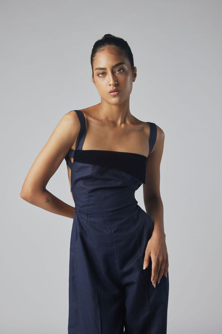 VELVET COLLAR JUMPSUIT - Polite Society