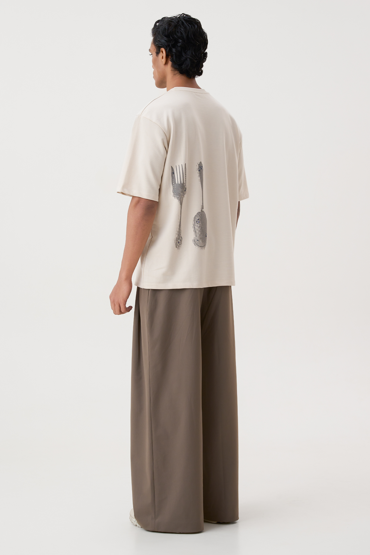 CUTLERY BEADED T-SHIRT