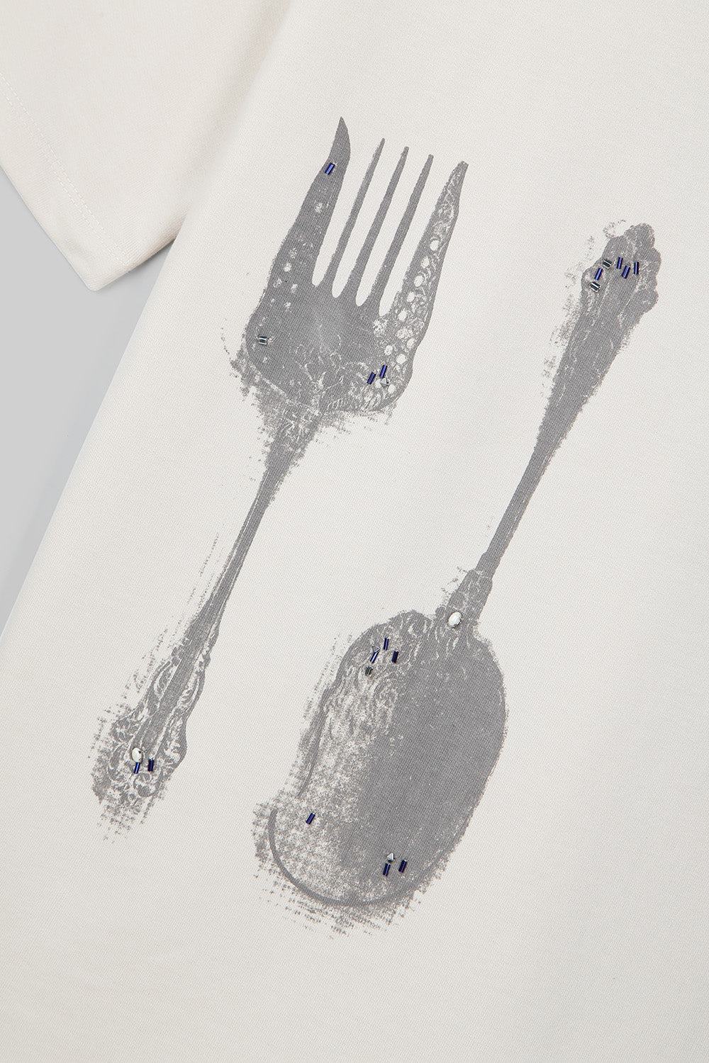 CUTLERY BEADED T-SHIRT