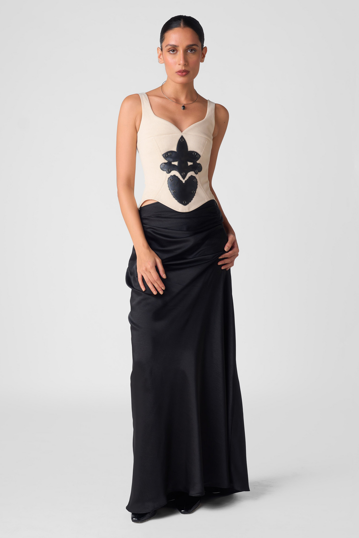 DRAPED SATIN SKIRT