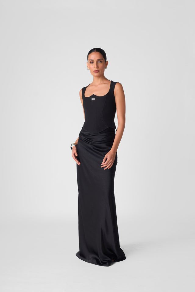 DRAPED SATIN SKIRT
