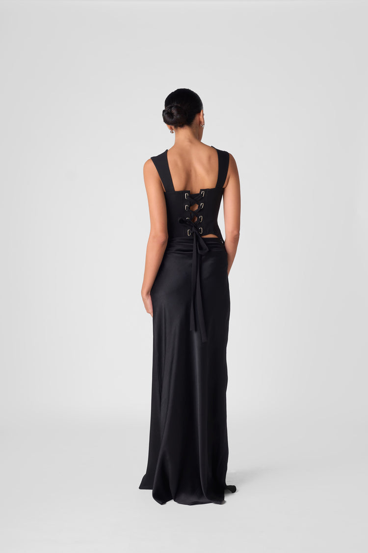 DRAPED SATIN SKIRT