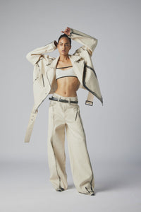 GREASY DENIM BIKER JACKET