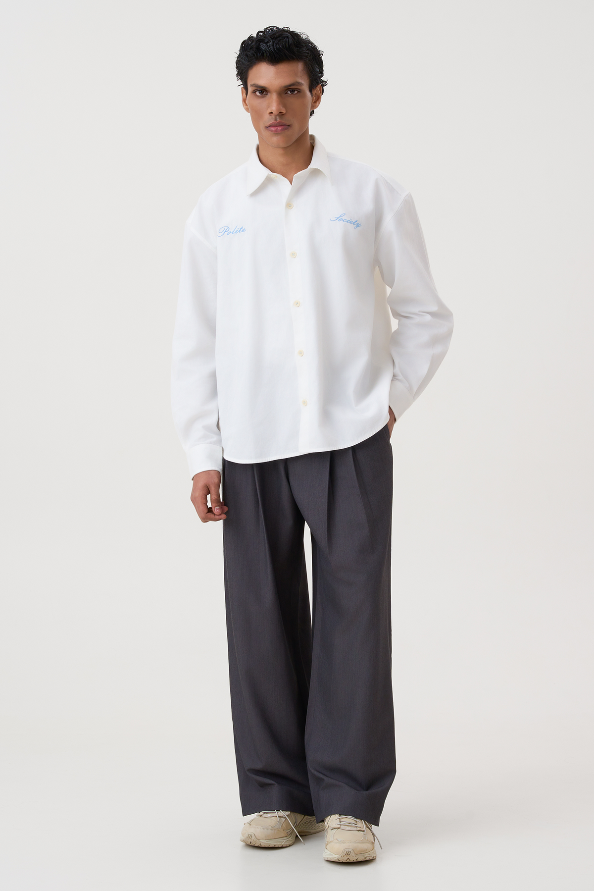 COTTON TWILL BOXY SHIRT