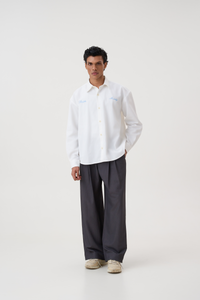 COTTON TWILL BOXY SHIRT