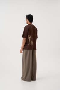 PLEATED WIDE LEG TROUSERS