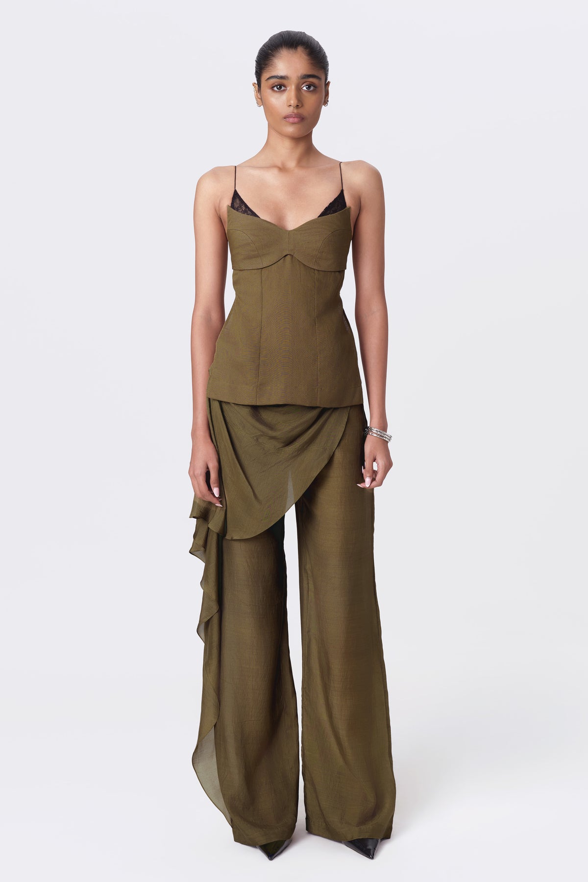 DRAPED SHEER PANTS