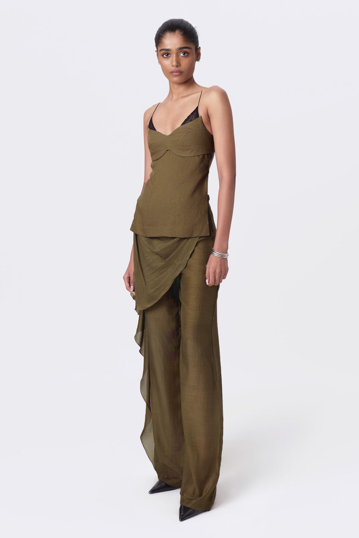 DRAPED SHEER PANTS
