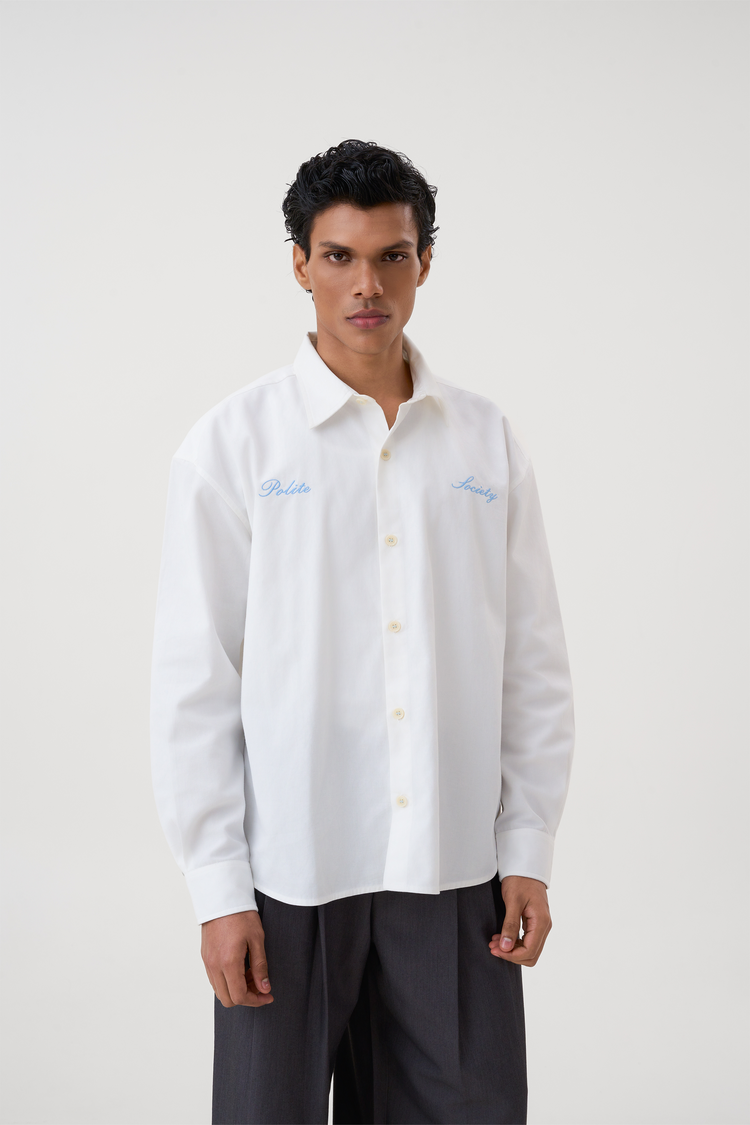 COTTON TWILL BOXY SHIRT