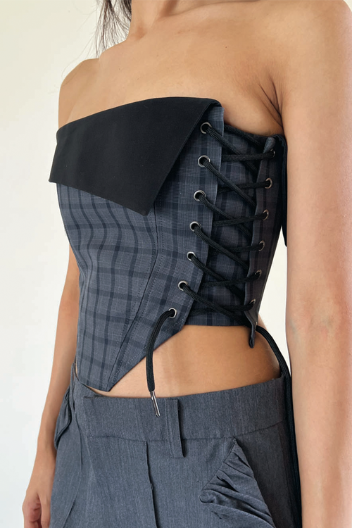 COLLAR CORSET CHECKERED - Polite Society