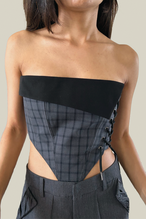 COLLAR CORSET CHECKERED - Polite Society