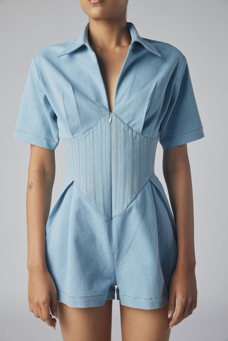 DENIM MEXI PLAYSUIT - Polite Society