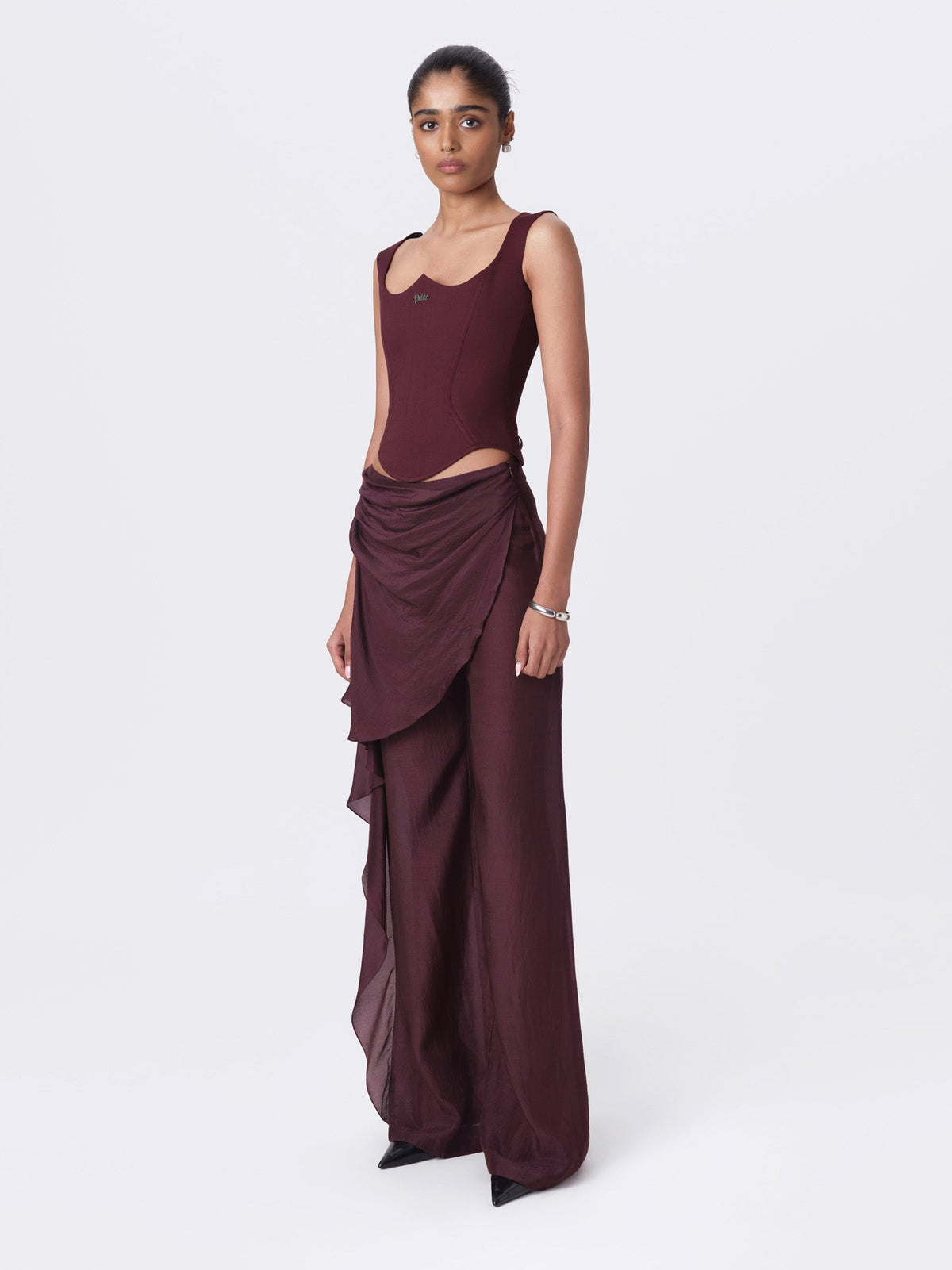 DRAPED SHEER PANTS