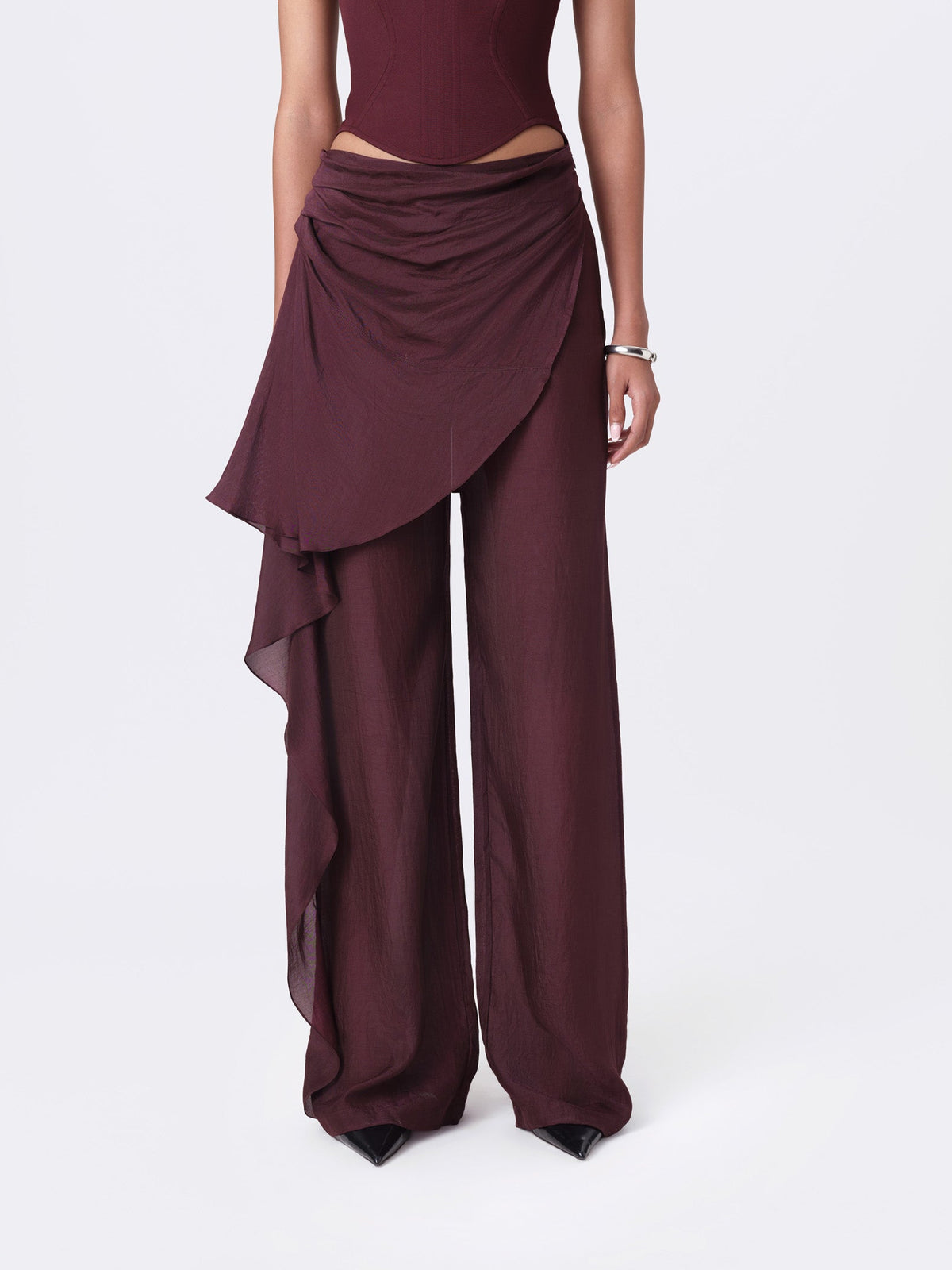 DRAPED SHEER PANTS