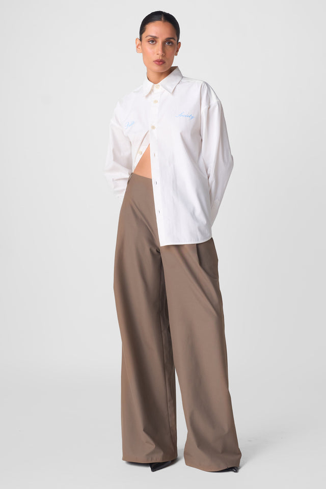 COTTON TWILL BOXY SHIRT