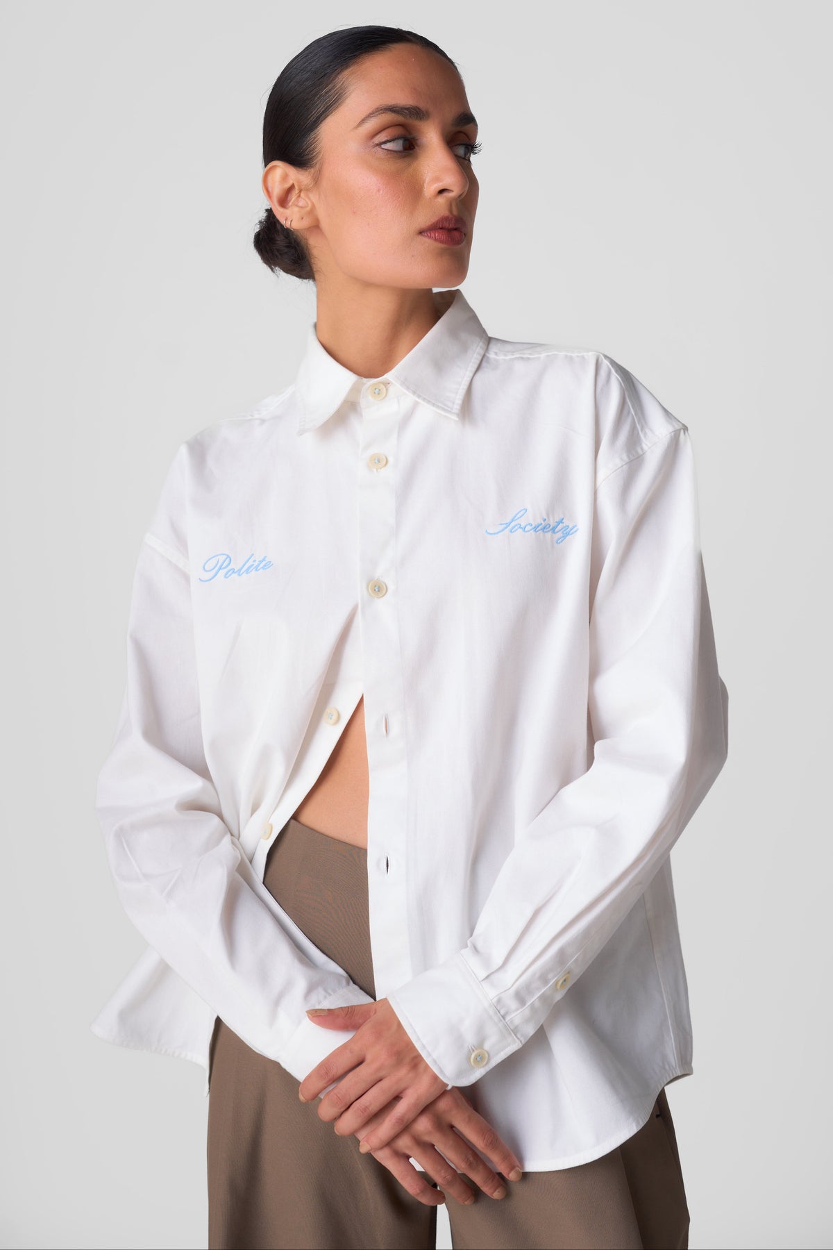 COTTON TWILL BOXY SHIRT