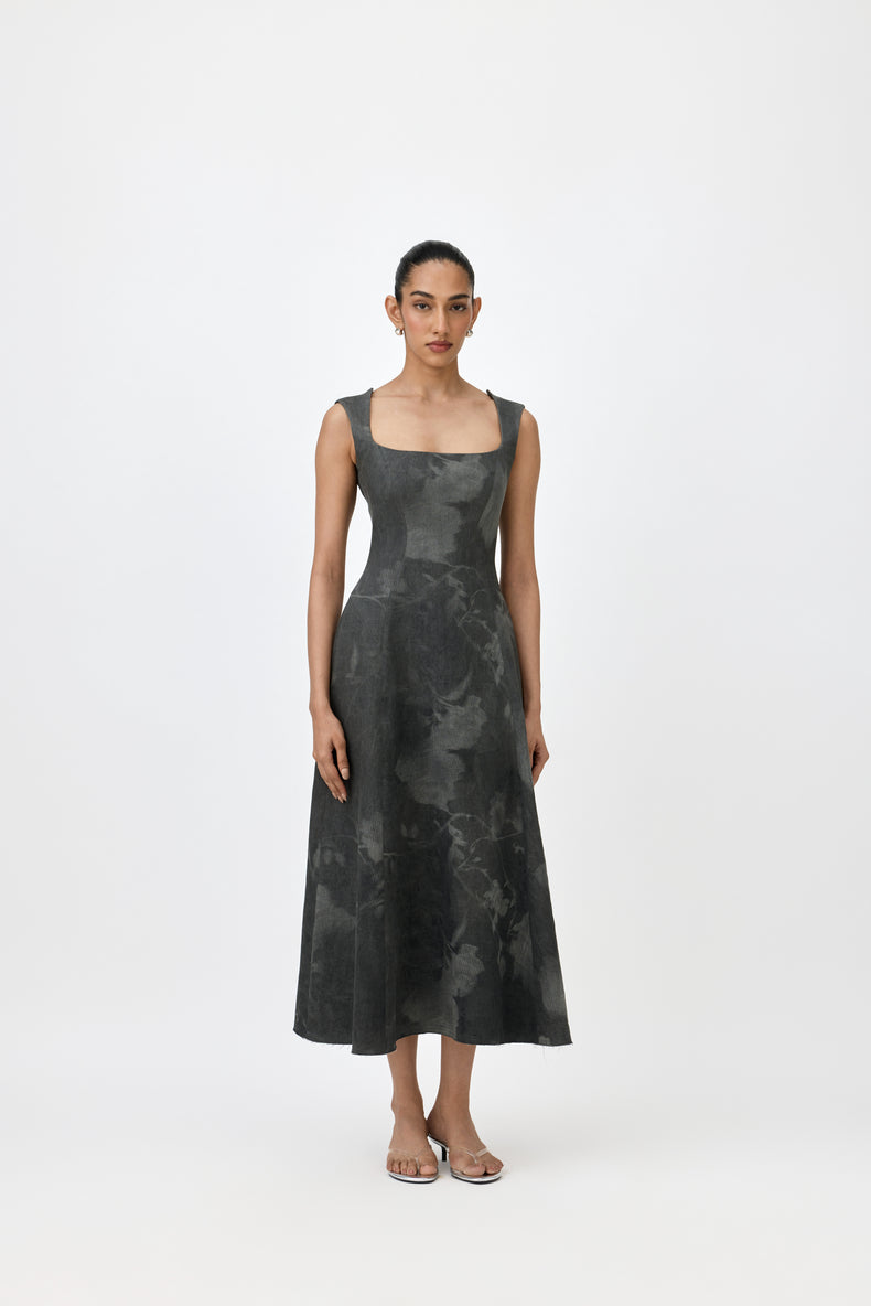 GULNAR DENIM MAXI DRESS