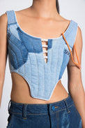 UPCYCLED DENIM QUILTED CORSET - Polite Society